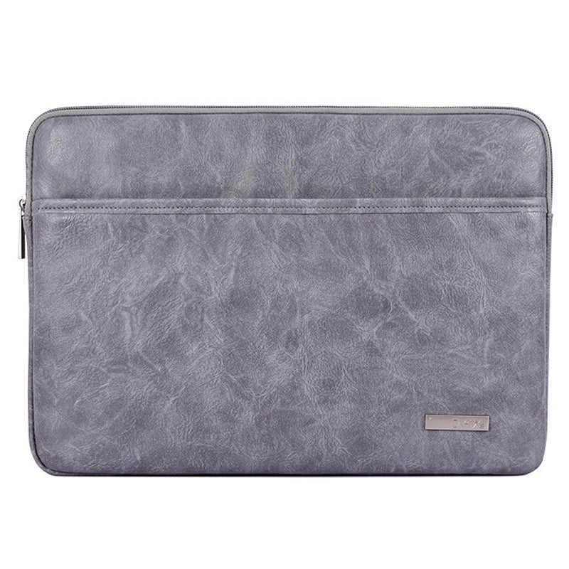 Canvasartisan L38-06 Portable Carrying Case for 14 inch Notebook PU Leather Sleeve Bag Anti-Drop Laptop Slim Bag - Grey