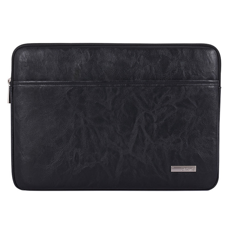 Canvasartisan L38-06 Ultra Thin Sleeve Bag for 15 inch Laptop PU Leather Carrying Case Notebook Portable Bag - Black