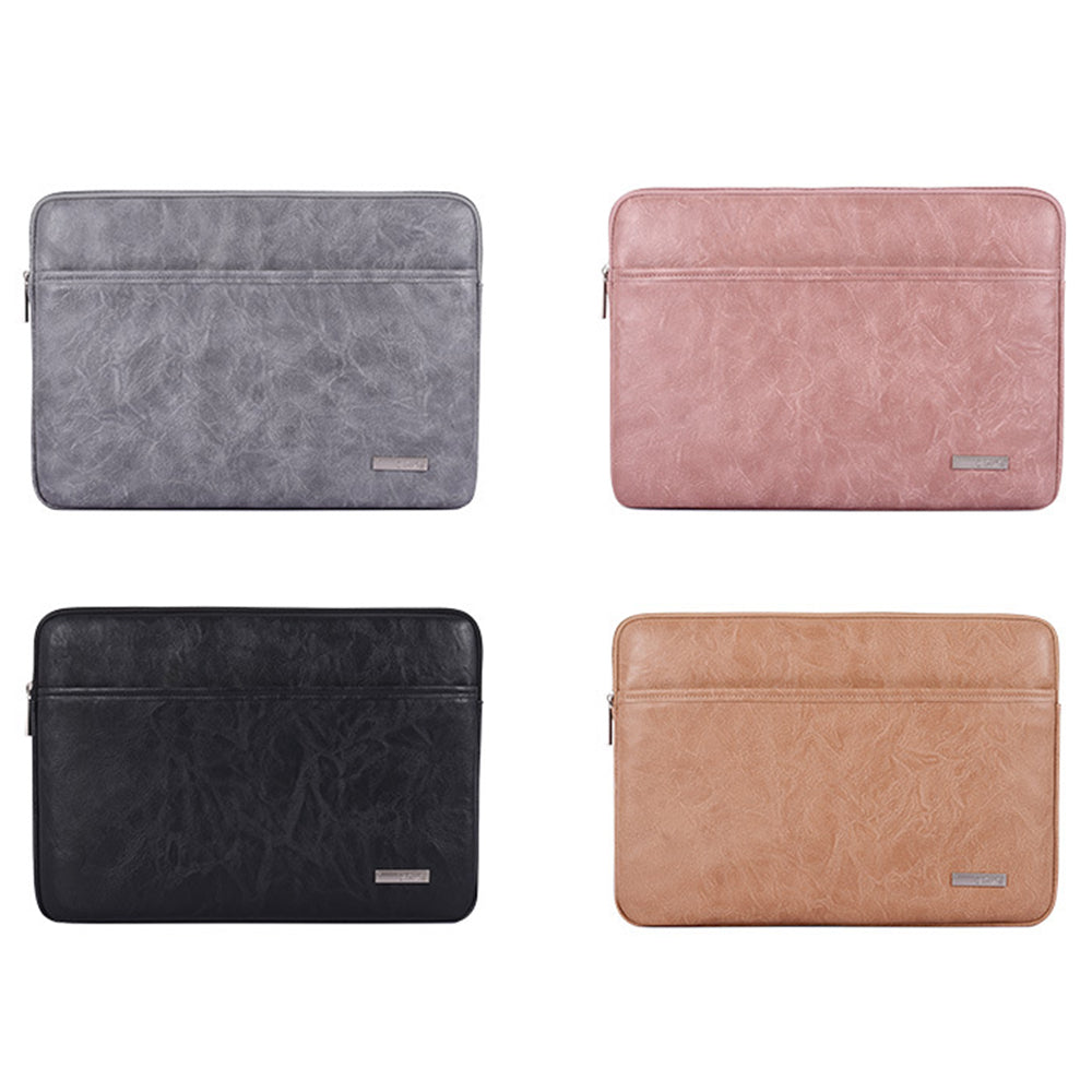 Canvasartisan L38-06 Ultra Thin Sleeve Bag for 15 inch Laptop PU Leather Carrying Case Notebook Portable Bag - Black