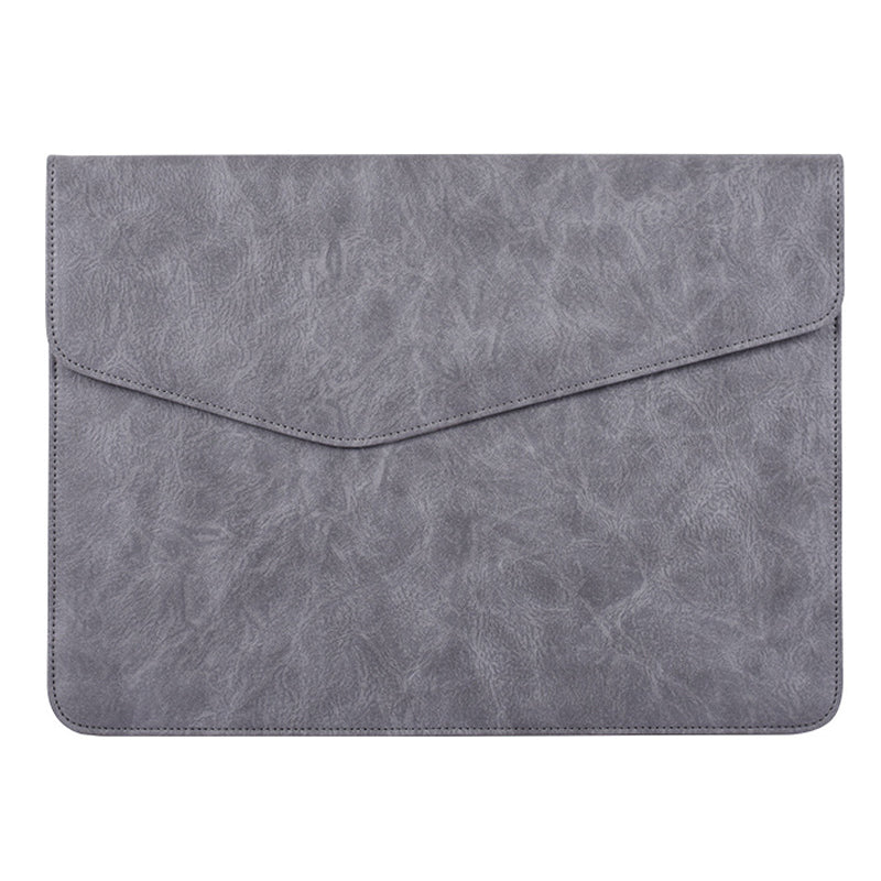 Canvasartisan EL38-03 Portable Carrying Case for 13 inch Laptops Shockproof Envelope Bag Anti-Scratch PU Leather Bag - Grey