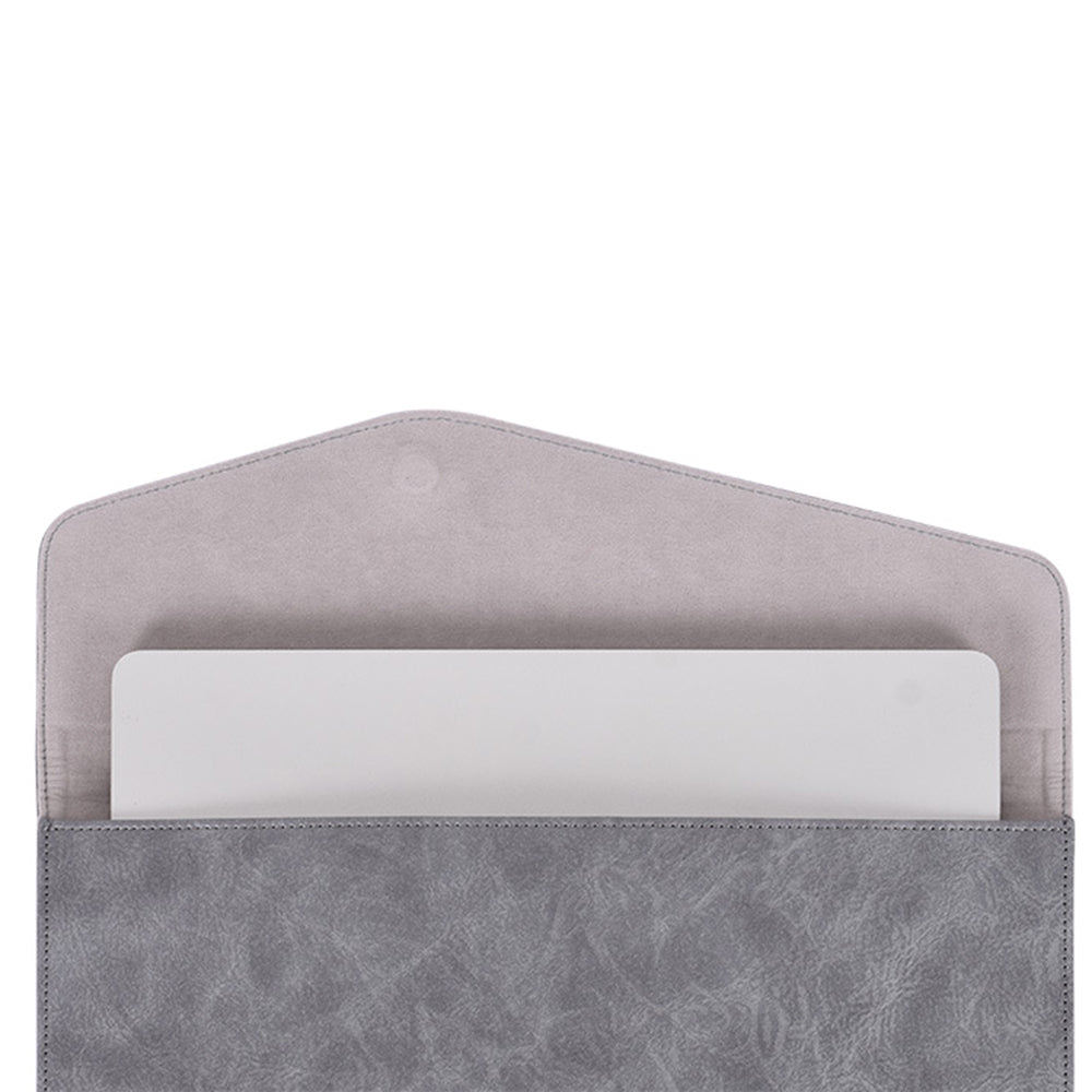 Canvasartisan EL38-03 Portable Carrying Case for 13 inch Laptops Shockproof Envelope Bag Anti-Scratch PU Leather Bag - Grey