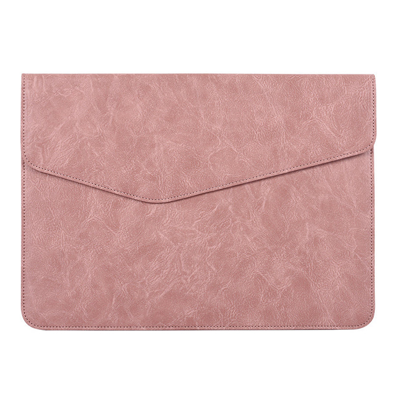Canvasartisan EL38-03 Portable Carrying Case for 13 inch Laptops Shockproof Envelope Bag Anti-Scratch PU Leather Bag - Pink