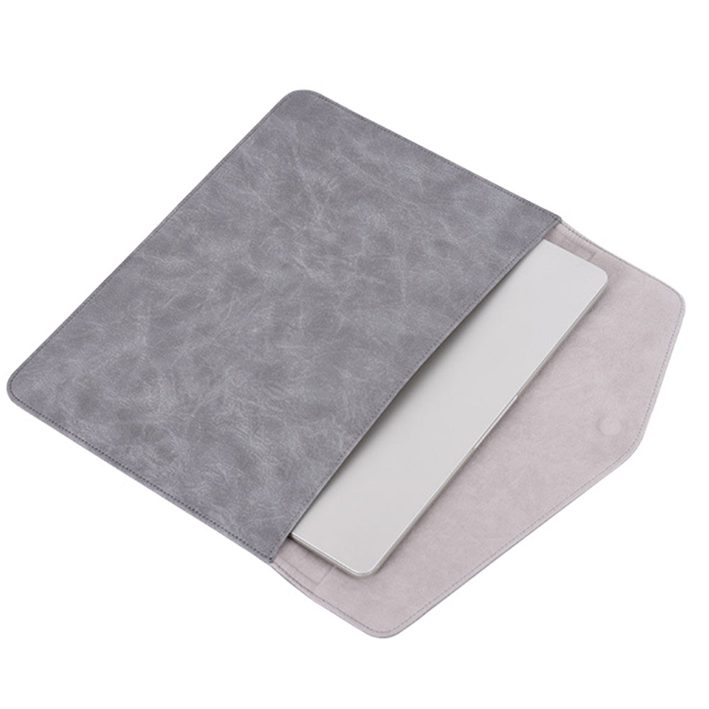Canvasartisan EL38-03 Shockproof Case for 14 inch Laptops Envelope Carrying Bag Portable PU Leather Bag - Grey