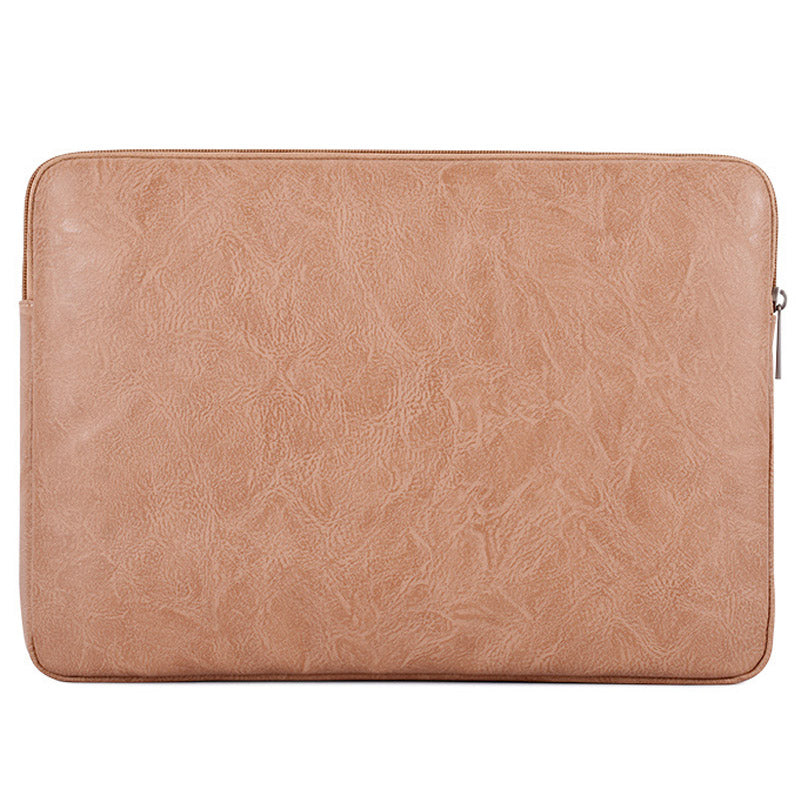 Canvasartisan L38-T0621 11-Inch PU Leather Ultra-slim Notebook Computer Bag Shockproof Laptop Protection Sleeve with Small Pouch - Khaki