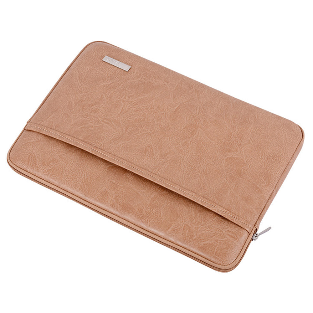 Canvasartisan L38-T0621 11-Inch PU Leather Ultra-slim Notebook Computer Bag Shockproof Laptop Protection Sleeve with Small Pouch - Pink