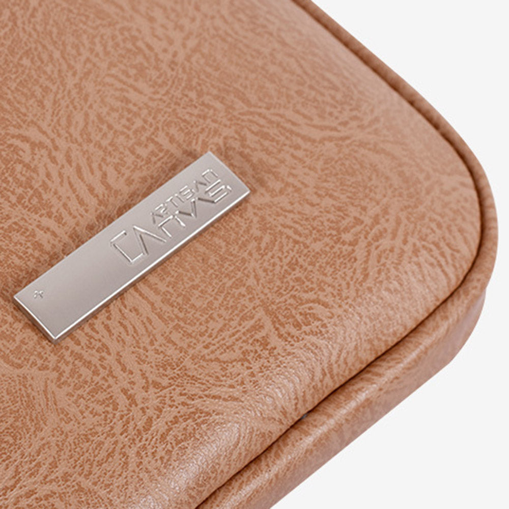 Canvasartisan L38-T0621 11-Inch PU Leather Ultra-slim Notebook Computer Bag Shockproof Laptop Protection Sleeve with Small Pouch - Pink