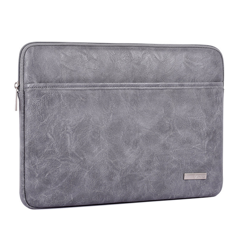 Canvasartisan L38-T06 11-Inch Laptop Bag PU Leather Notebook Computer Protective Case Slim Laptop Sleeve - Grey