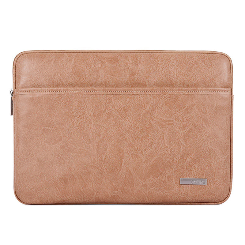 Canvasartisan L38-T06 11-Inch Laptop Bag PU Leather Notebook Computer Protective Case Slim Laptop Sleeve - Khaki
