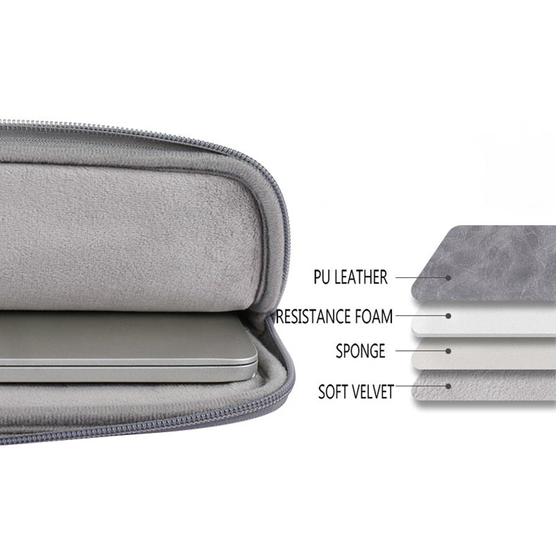 Canvasartisan L38-T06 11-Inch Laptop Bag PU Leather Notebook Computer Protective Case Slim Laptop Sleeve - Khaki