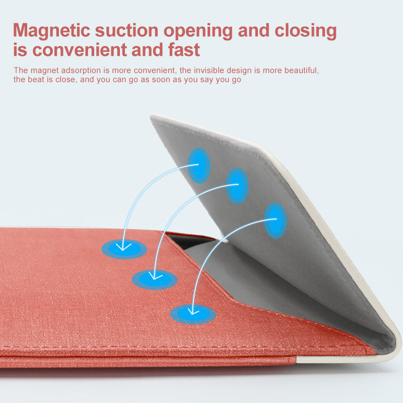 Bubm NDB-GB 13-inch Ultra Thin Waterproof Notebook Carrying Case Magnetic Flap Laptop Sleeve - Watermelon Red