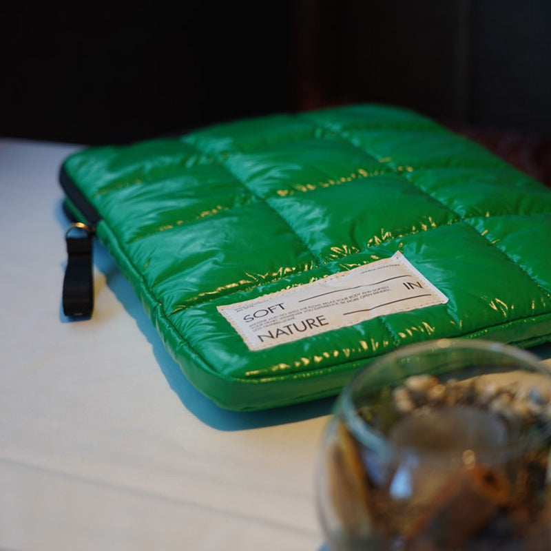 15 inch Notebook Thicken Protection Sleeve Bag Shock Resistant Laptop Zipper Carrying Pouch - Green