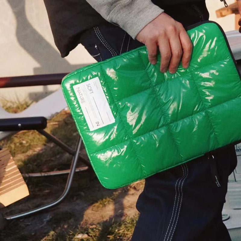 15 inch Notebook Thicken Protection Sleeve Bag Shock Resistant Laptop Zipper Carrying Pouch - Green