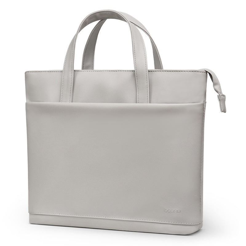 Uniqkart 14 Inch Laptop Handbag Travel Carrying Bag Anti-wear Leather Notebook Computer Protection Sleeve - Grey