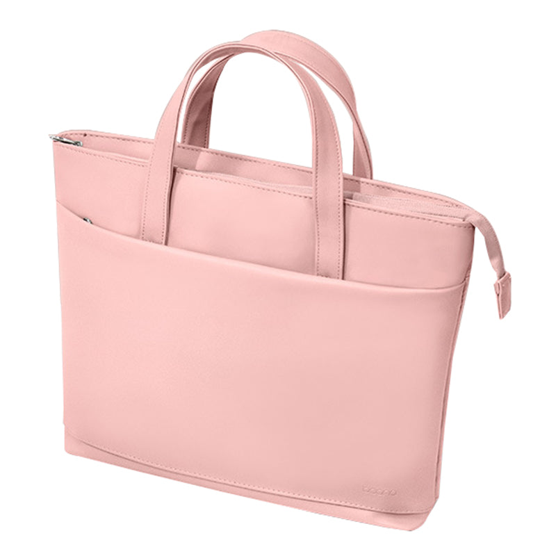 Uniqkart 14 Inch Laptop Handbag Travel Carrying Bag Anti-wear Leather Notebook Computer Protection Sleeve - Pink