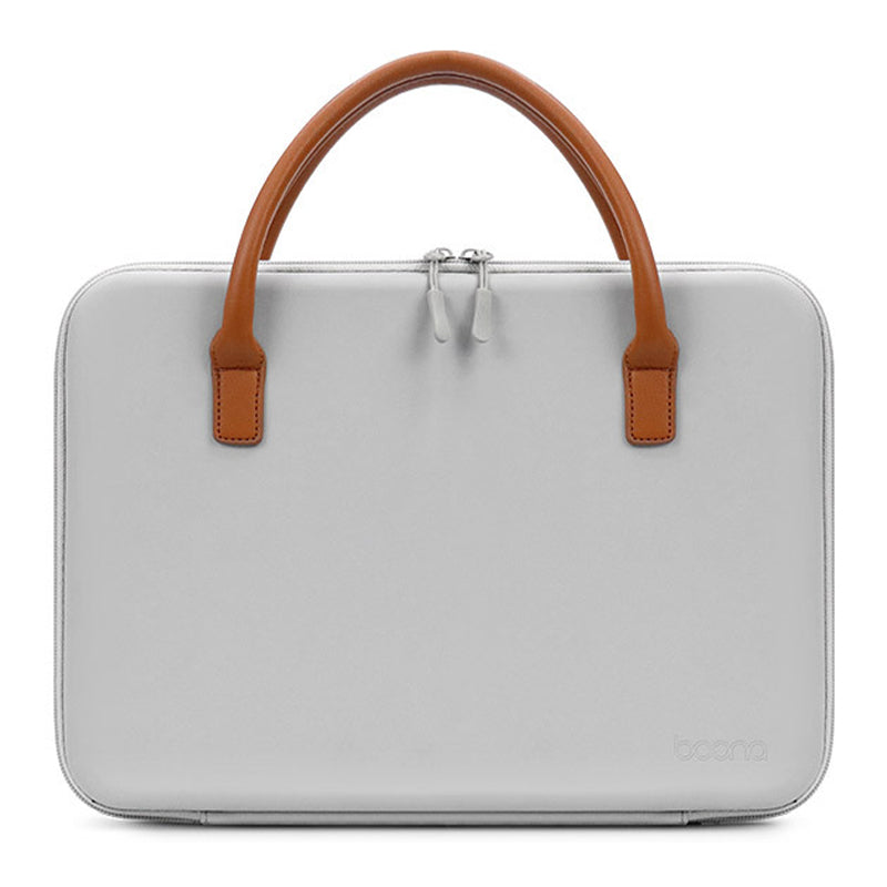 for MacBook 13.3inch Matebook Shockproof Case EVA+Leather Laptop Bag Notebook Computer Protection Sleeve Travel Work Carrying Handbag - Grey