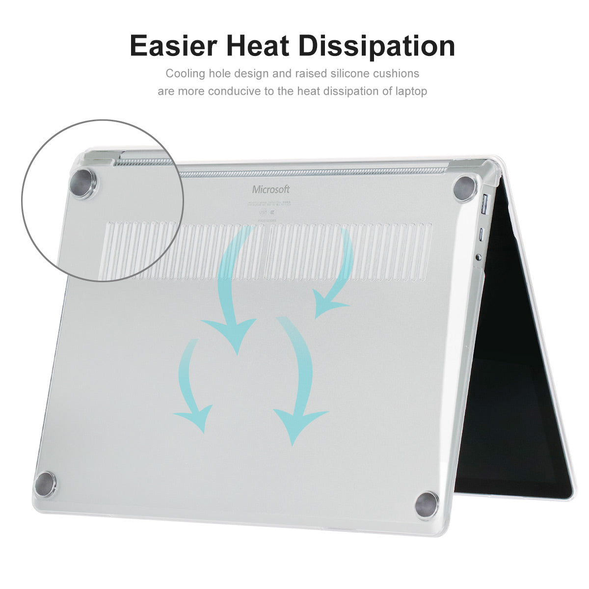 Laptop Case for Microsoft Surface Laptop Go 1 / 2 12.4 inch (1943 / 2013) Notebook Hard PC Anti-drop Cover - Transparent