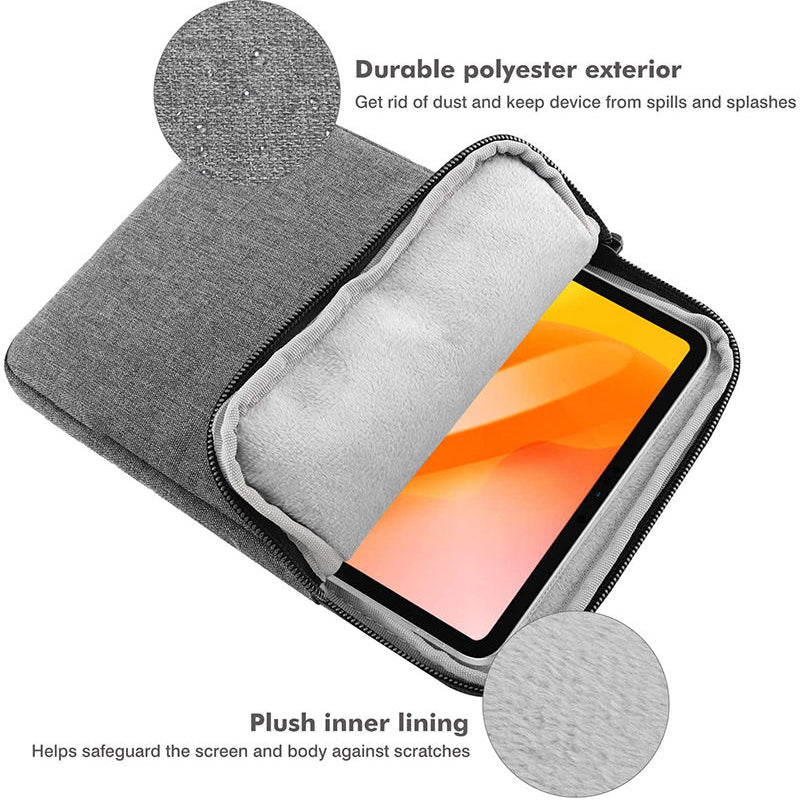 Uniqkart 8.4-Inch Tablet Carrying Pouch Slim Anti-Scratch E-Book Protection Sleeve Bag for iPad Amazon Kindle - Light Grey