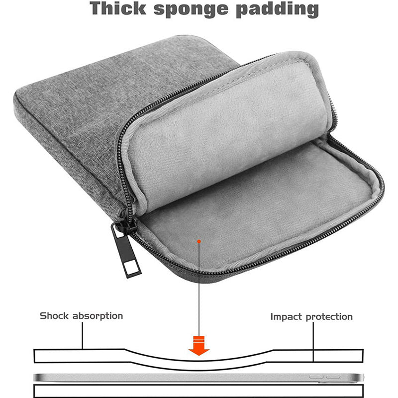 Uniqkart 10.8-Inch Laptop Carrying Pouch Soft Lining Shockproof Notebook Computer Storage Bag Sleeve - Light Grey