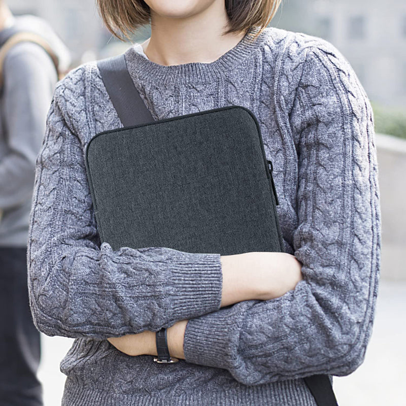 Uniqkart 12-Inch Laptop Storage Bag Carrying Pouch Anti-Scratch Notebook Computer Protection Sleeve - Dark Grey
