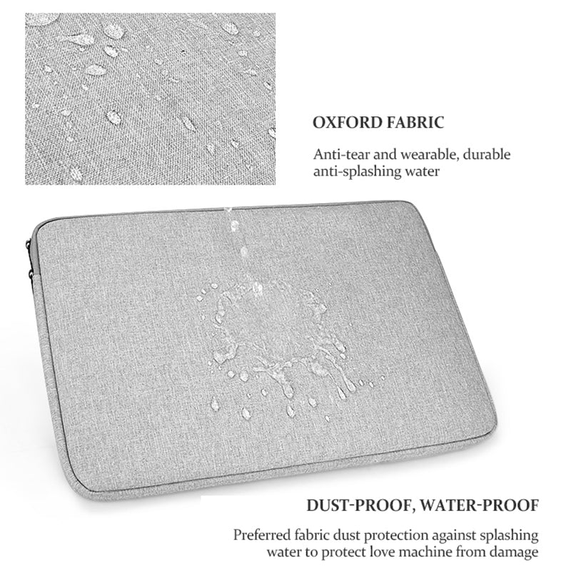 Uniqkart 14-15.4 Inch Laptop Storage Bag Shockproof Carrying Pouch Anti-Dust Notebook Computer Protection Sleeve - Light Grey