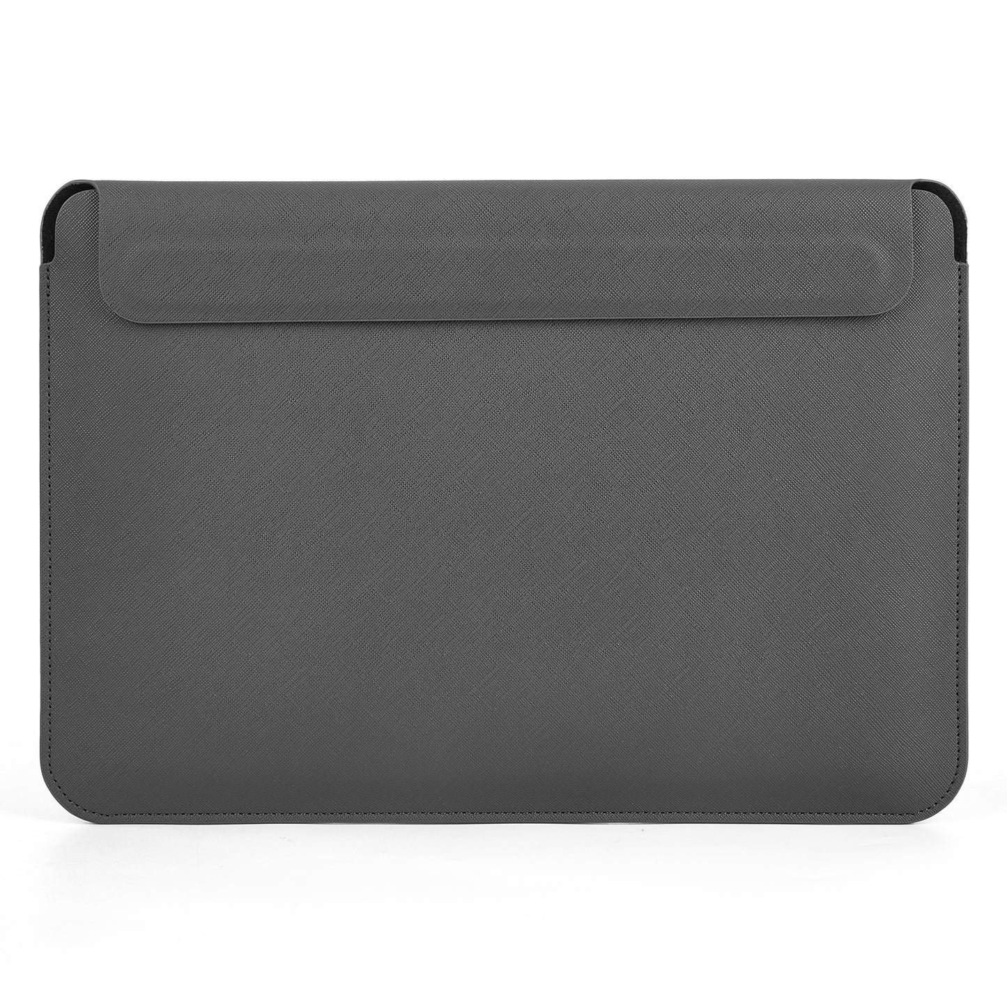 ZGA 16-Inch Notebook Computer Carrying Pouch Ultra-Thin Laptop Sleeve PU Leather Storage Bag Mouse Pad - Grey