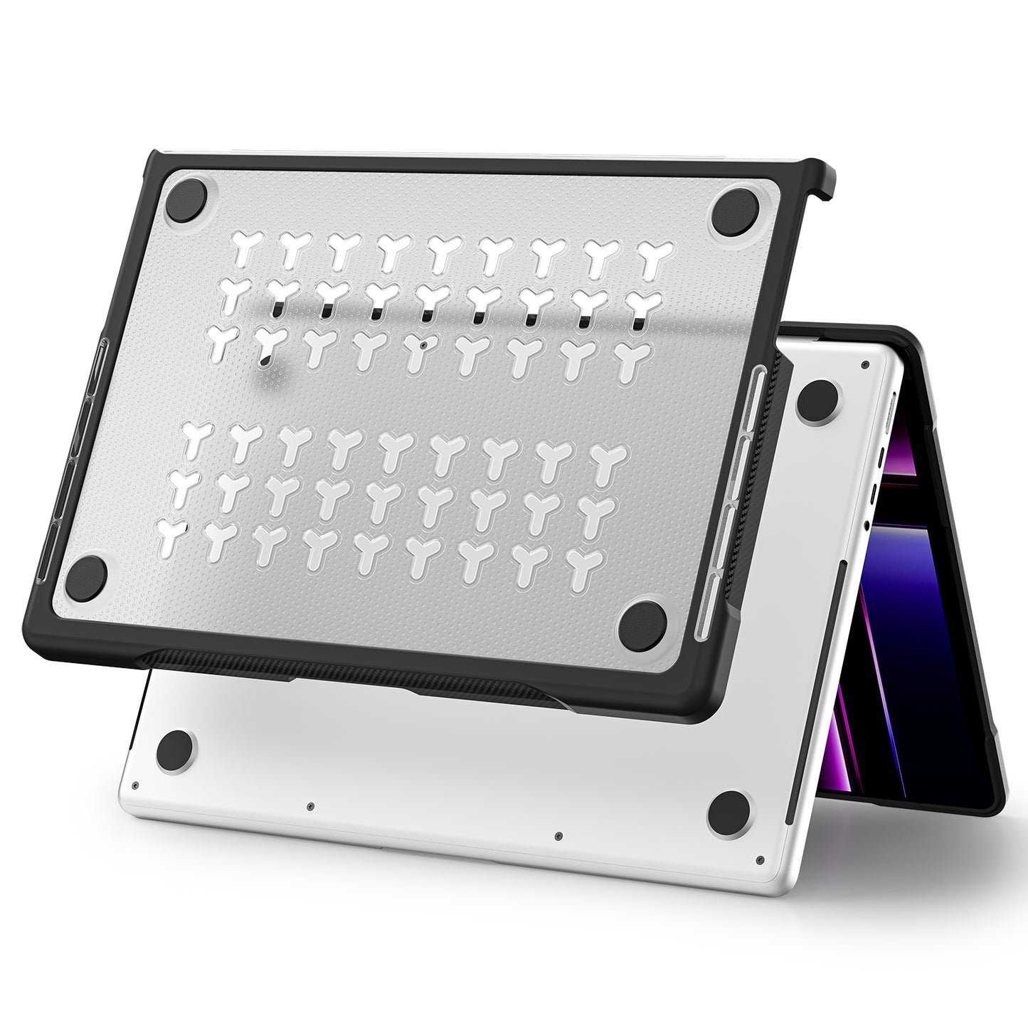 Sailor Series Shockproof Case for MacBook Pro 14 inch (2021) A2442 / (2023) A2779 Anti-Drop Laptop Case - Transparent