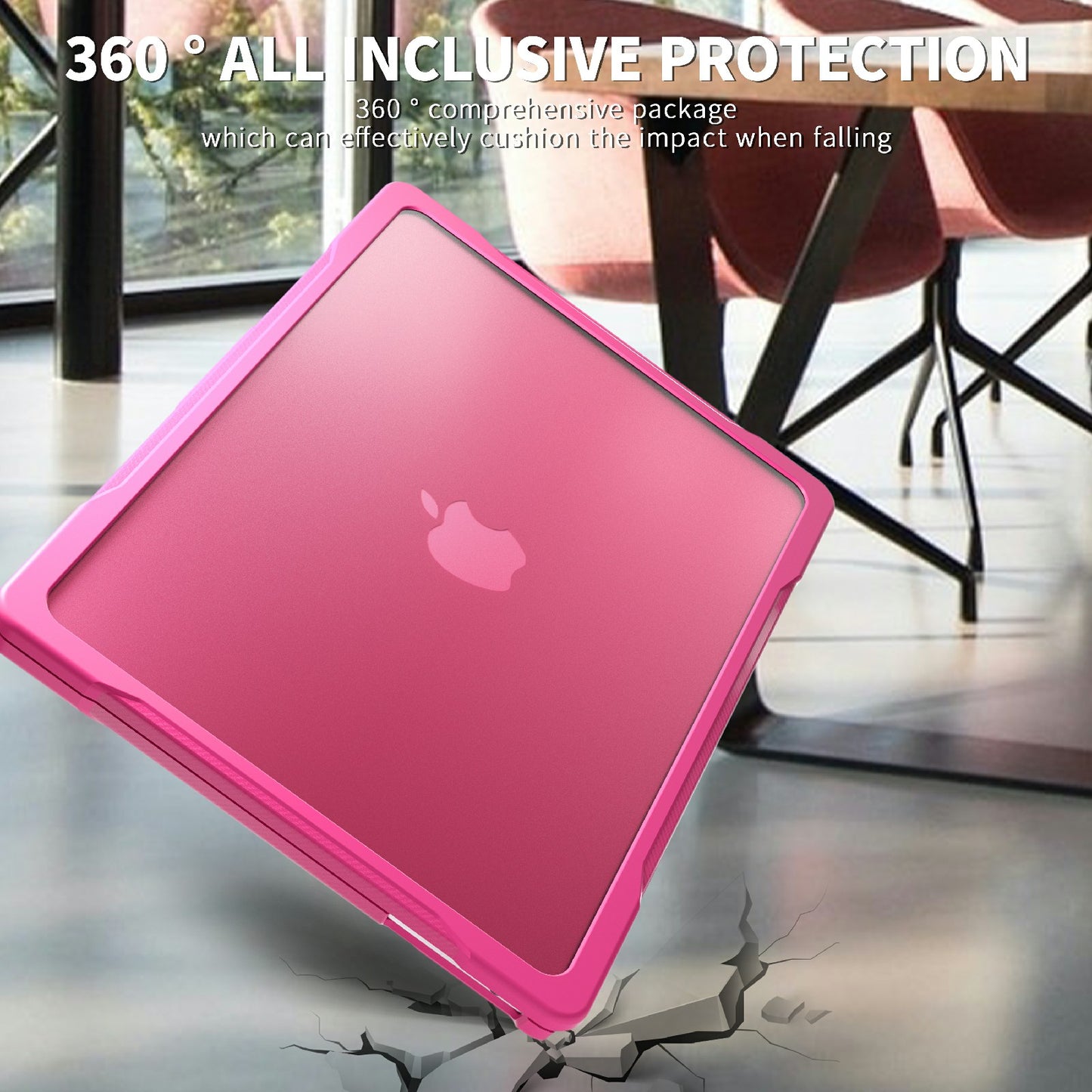Sailor Series Laptop Case for MacBook Air 13 inch (2022) M2 A2681 Anti-scratch PC+TPU Cover - Rose