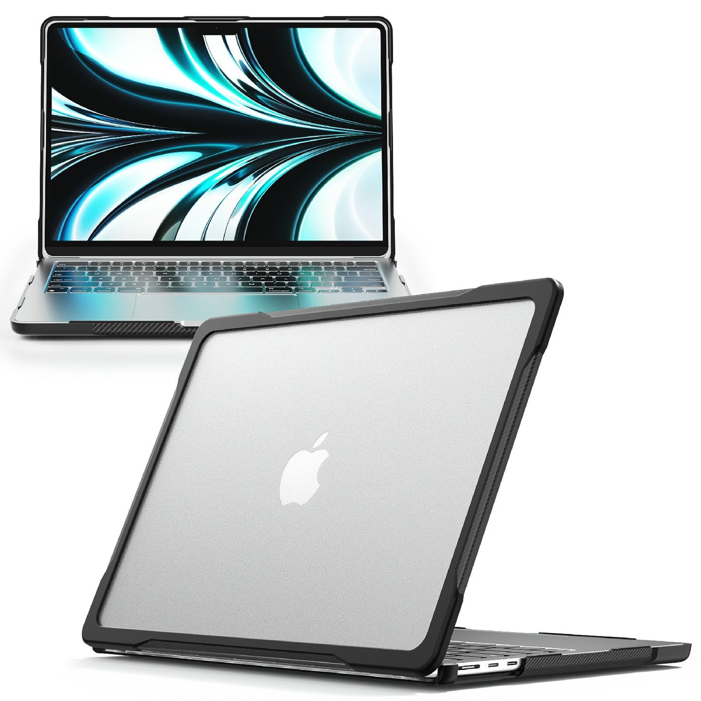 Sailor Series Laptop Case for MacBook Air 13 inch (2022) M2 A2681 Anti-scratch PC+TPU Cover - Transparent