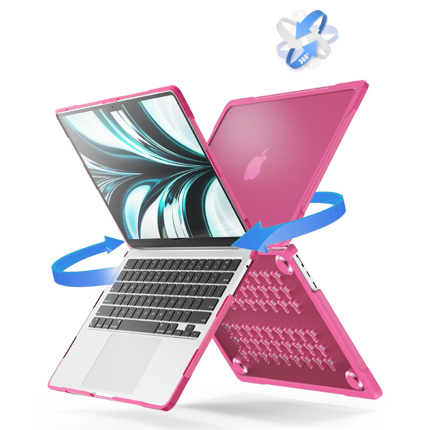 Sailor Series Laptop Case for MacBook Air 13 inch (2018) A1932 / (2020) A2179 A2337 PC+TPU Notebook Cover - Rose