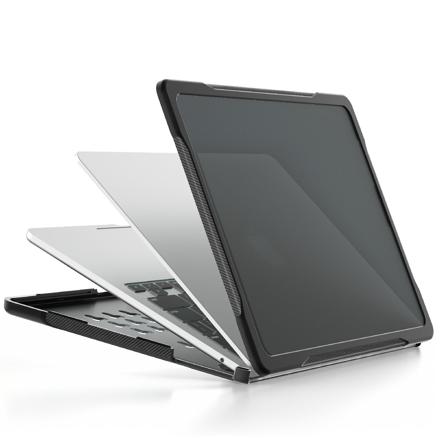 for MacBook Pro 13 inch (2016) A1706 A1708 / (2018) A1989 / (2019) A2159 / (2020) A2289 A2251 A2338 (M1 / M2) Sailor Series Laptop Case PC+TPU Cover - Transparent Black