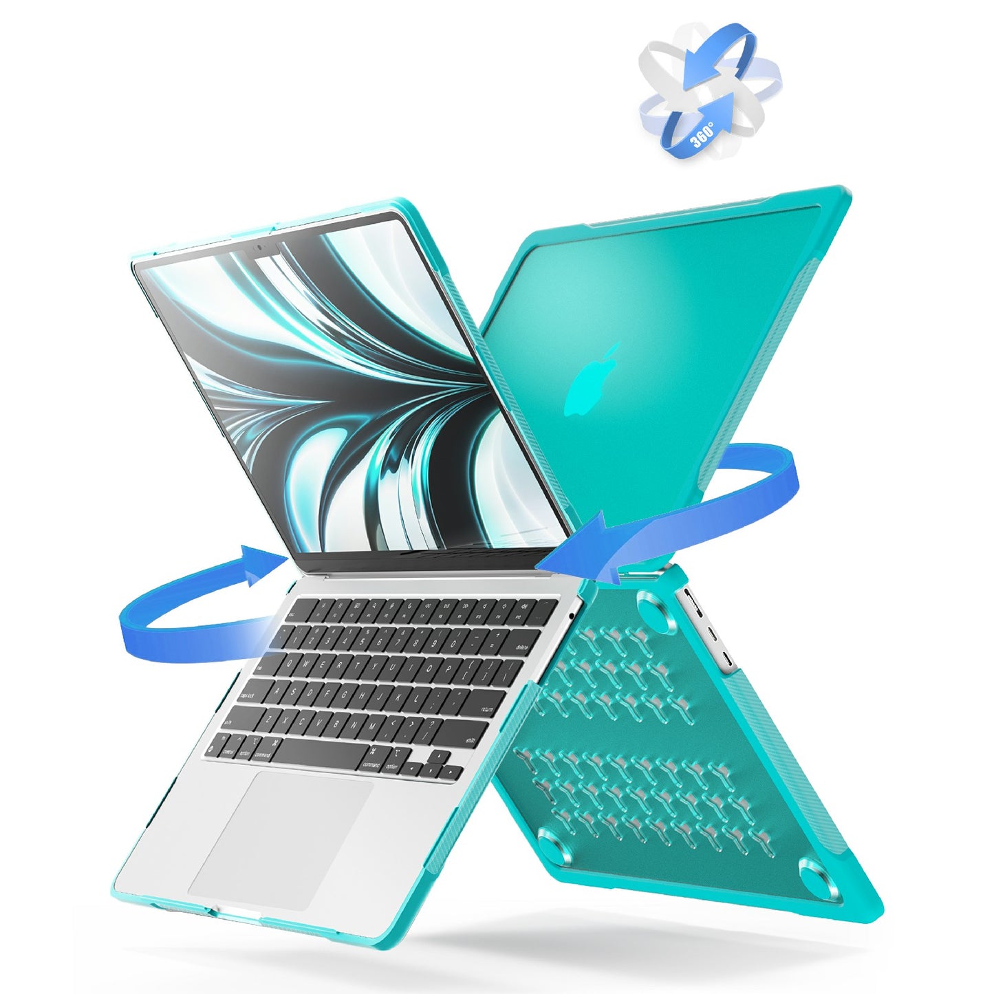 for MacBook Pro 13 inch (2016) A1706 A1708 / (2018) A1989 / (2019) A2159 / (2020) A2289 A2251 A2338 (M1 / M2) Sailor Series Laptop Case PC+TPU Cover - Baby Blue