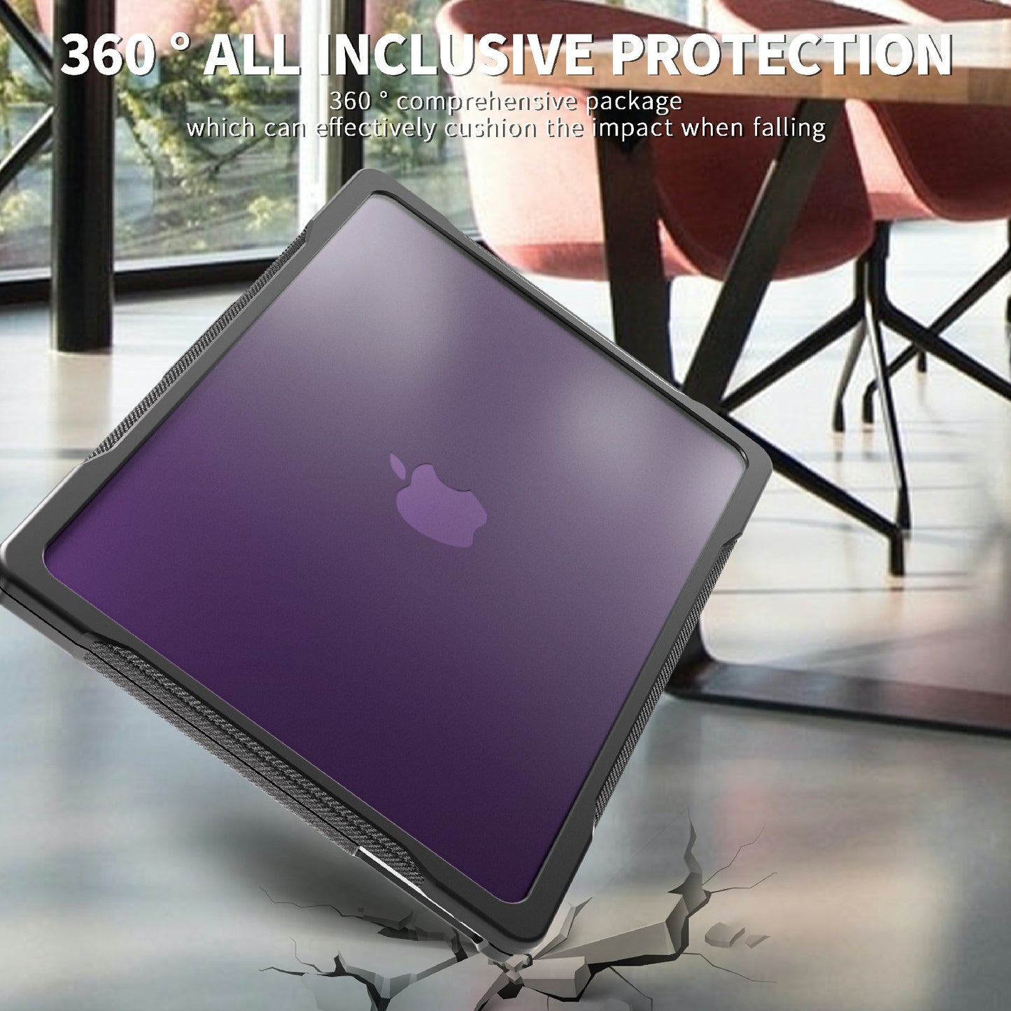 for MacBook Pro 13 inch (2016) A1706 A1708 / (2018) A1989 / (2019) A2159 / (2020) A2289 A2251 A2338 (M1 / M2) Sailor Series Laptop Case PC+TPU Cover - Transparent Purple