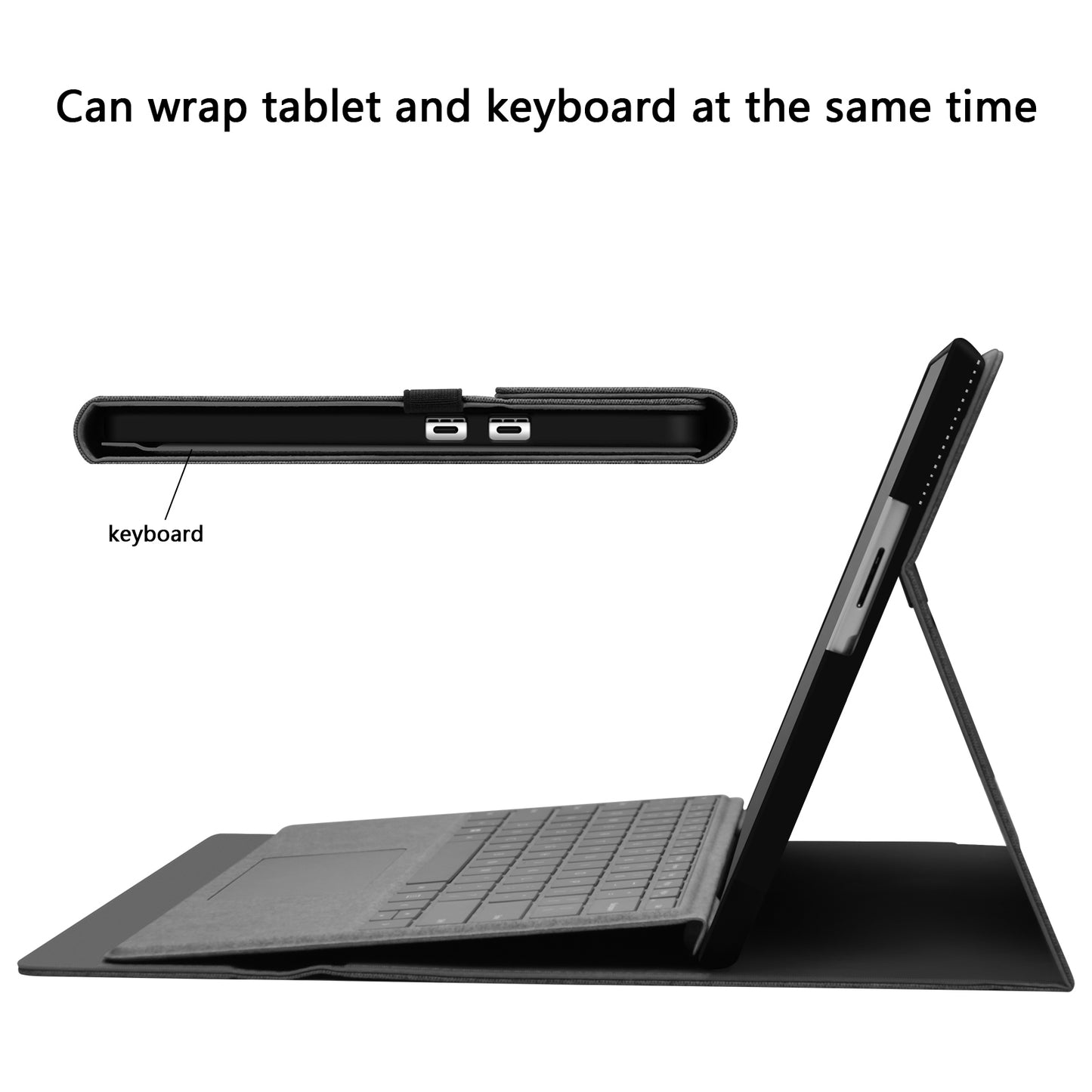 Uniqkart for Microsoft Surface Pro 9 Microfiber Leather Tablet Case Flip Stand Protective Cover with Pen Holder