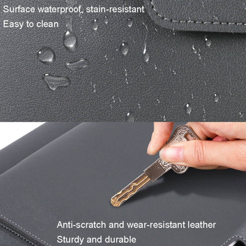 15.4 / 16 Inch Laptop Bag Handbag Splash-Repellent PU Leather Surface Protection Sleeve Notebook Computer Pouch - Black