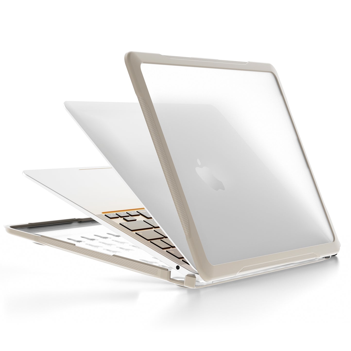 For MacBook Air 13 inch (2018) A1932 / (2020) A2337 M1 A2179 Shockproof PC+TPU Cover Anti-Drop Laptop Case - Khaki