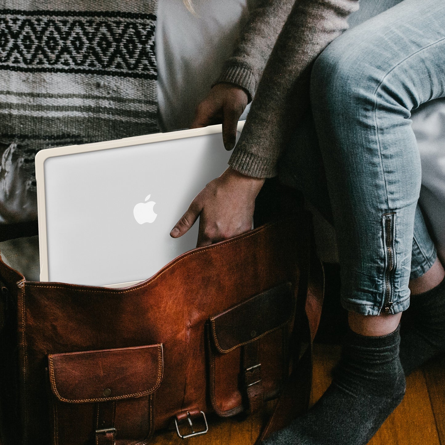 For MacBook Air 13 inch (2018) A1932 / (2020) A2337 M1 A2179 Shockproof PC+TPU Cover Anti-Drop Laptop Case - Khaki