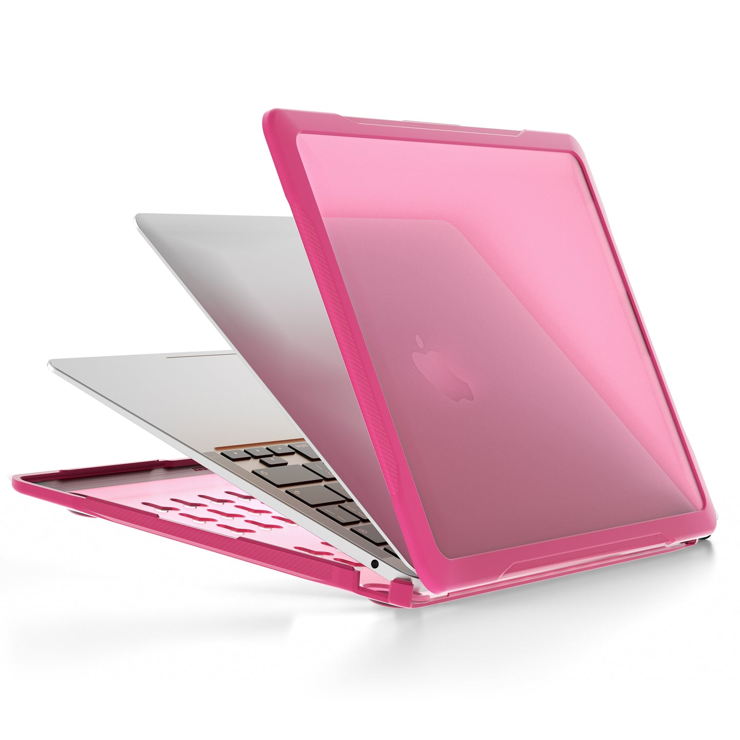 For MacBook Air 13 inch (2018) A1932 / (2020) A2337 M1 A2179 Shockproof PC+TPU Cover Anti-Drop Laptop Case - Rose
