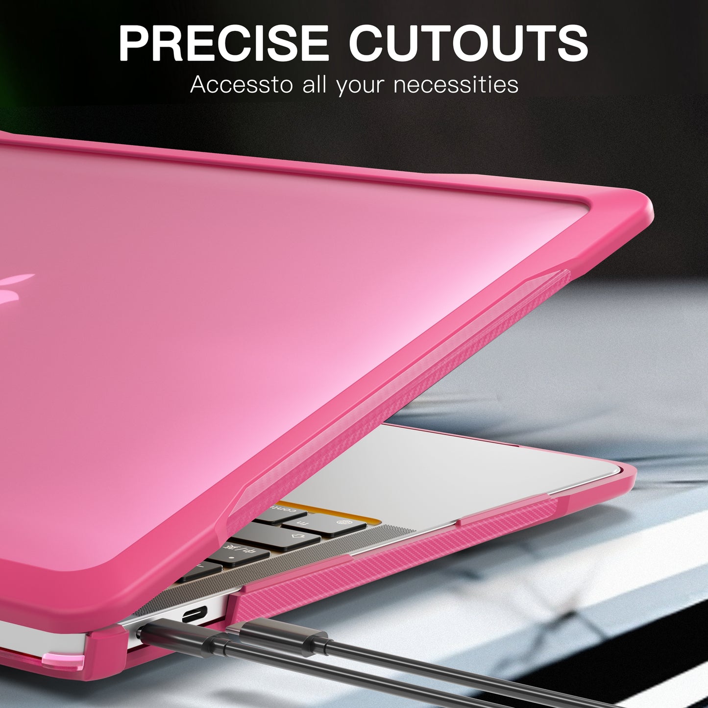 For MacBook Air 13 inch (2018) A1932 / (2020) A2337 M1 A2179 Shockproof PC+TPU Cover Anti-Drop Laptop Case - Rose