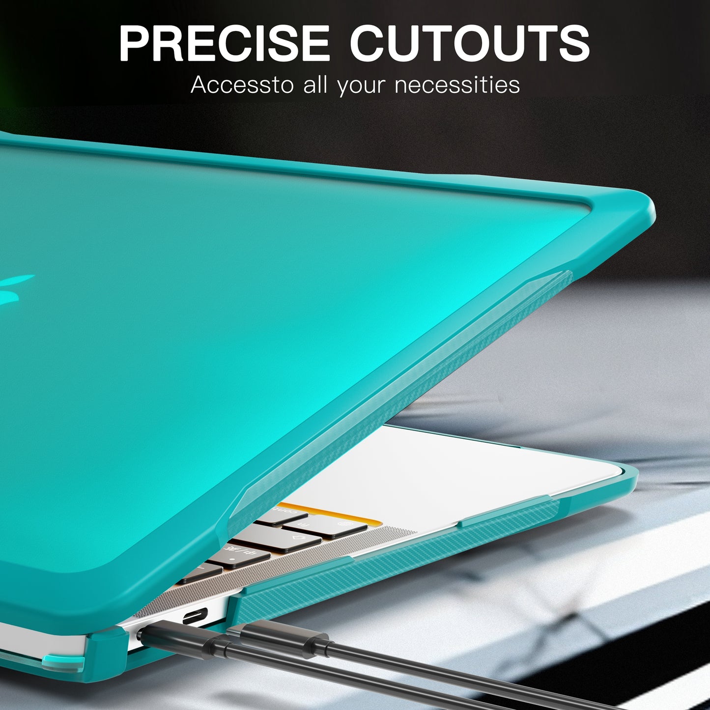 For MacBook Air 13 inch (2018) A1932 / (2020) A2337 M1 A2179 Shockproof PC+TPU Cover Anti-Drop Laptop Case - Baby Blue