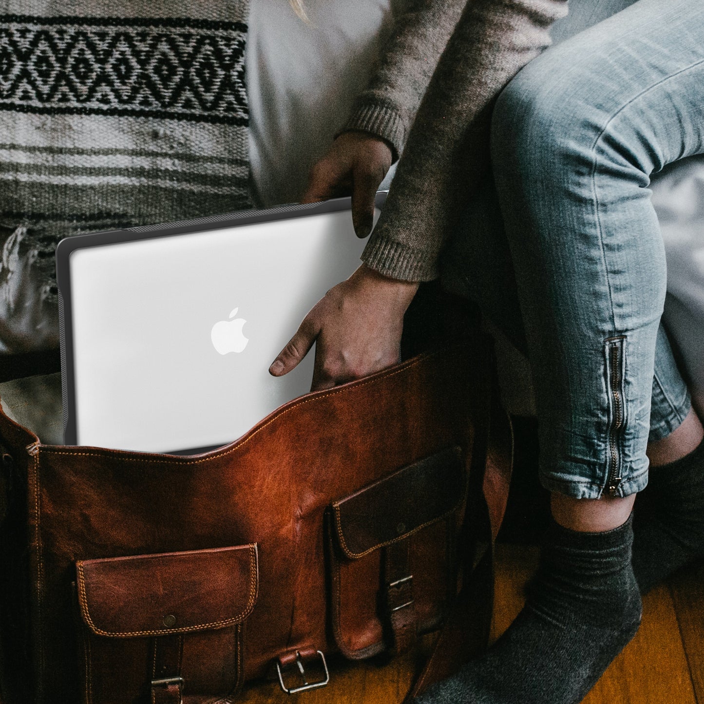 For MacBook Air 13 inch (2018) A1932 / (2020) A2337 M1 A2179 Shockproof PC+TPU Cover Anti-Drop Laptop Case - Transparent