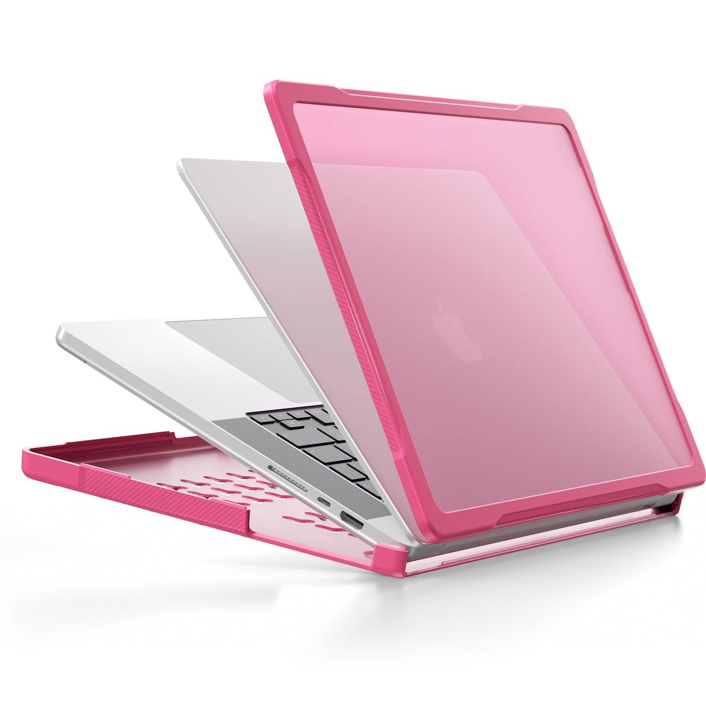 For MacBook Pro 16 inch (2021) A2485 / (2023) A2780 (M1 / M2) PC+TPU Laptop Cover Anti-Drop Shockproof Case - Rose