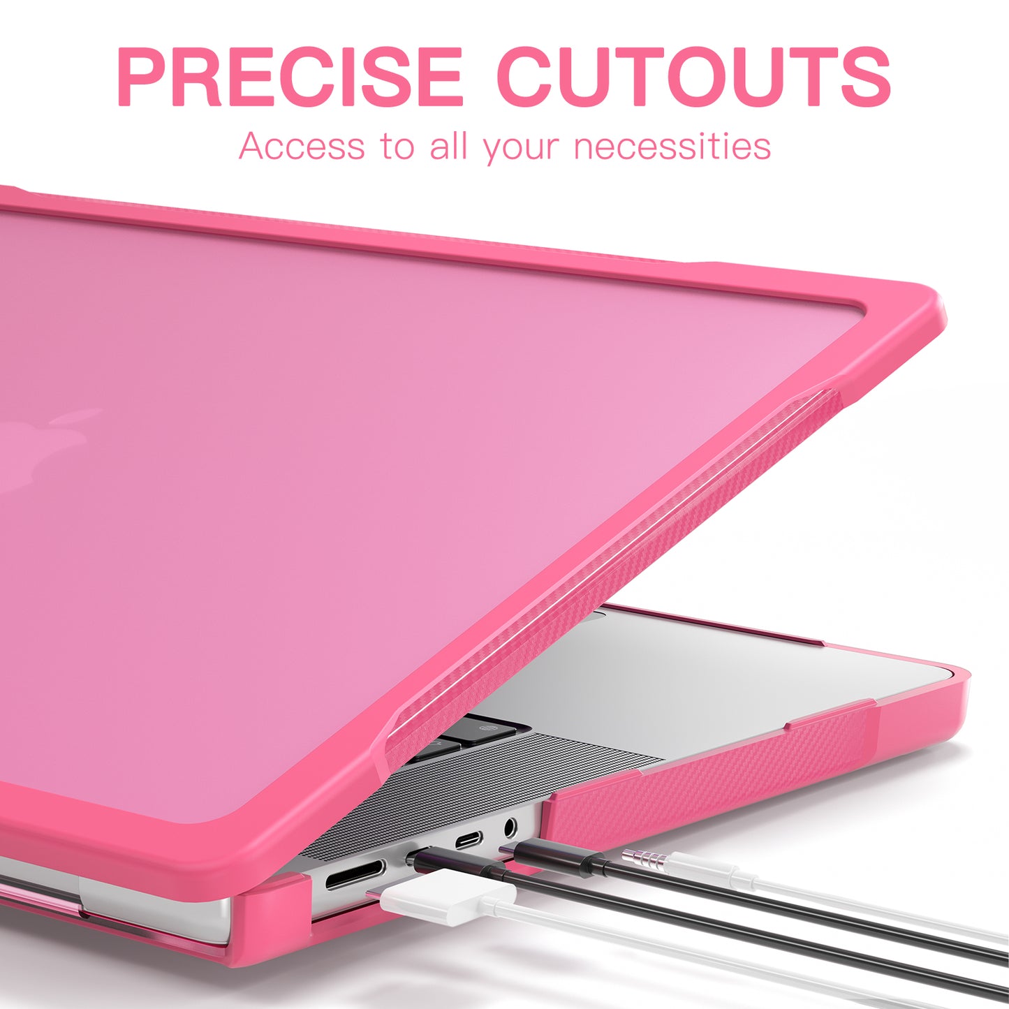 For MacBook Pro 16 inch (2021) A2485 / (2023) A2780 (M1 / M2) PC+TPU Laptop Cover Anti-Drop Shockproof Case - Rose