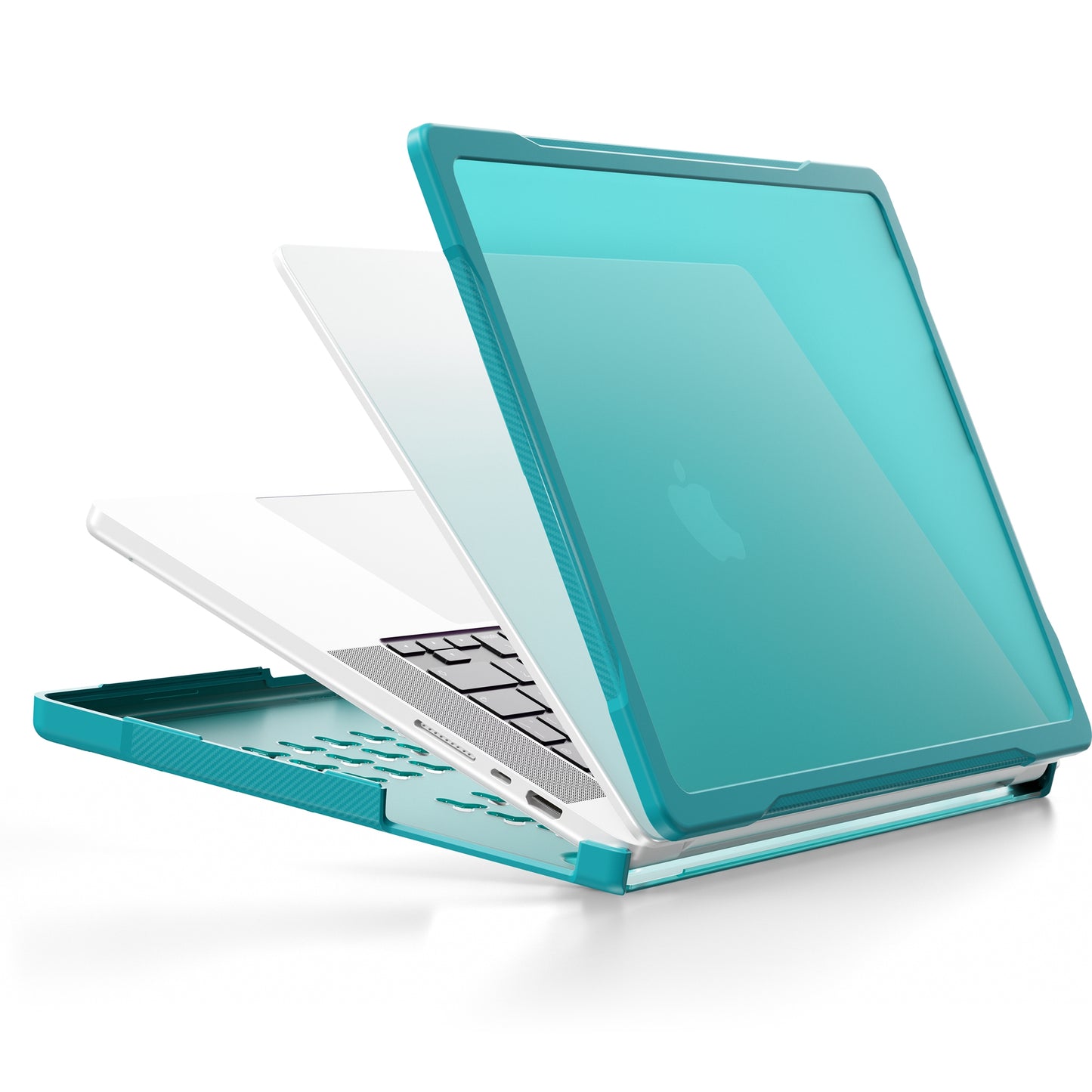 For MacBook Pro 16 inch (2021) A2485 / (2023) A2780 (M1 / M2) PC+TPU Laptop Cover Anti-Drop Shockproof Case - Baby Blue