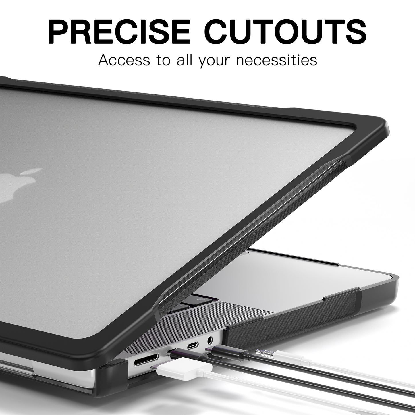 For MacBook Pro 16 inch (2021) A2485 / (2023) A2780 (M1 / M2) PC+TPU Laptop Cover Anti-Drop Shockproof Case - Transparent