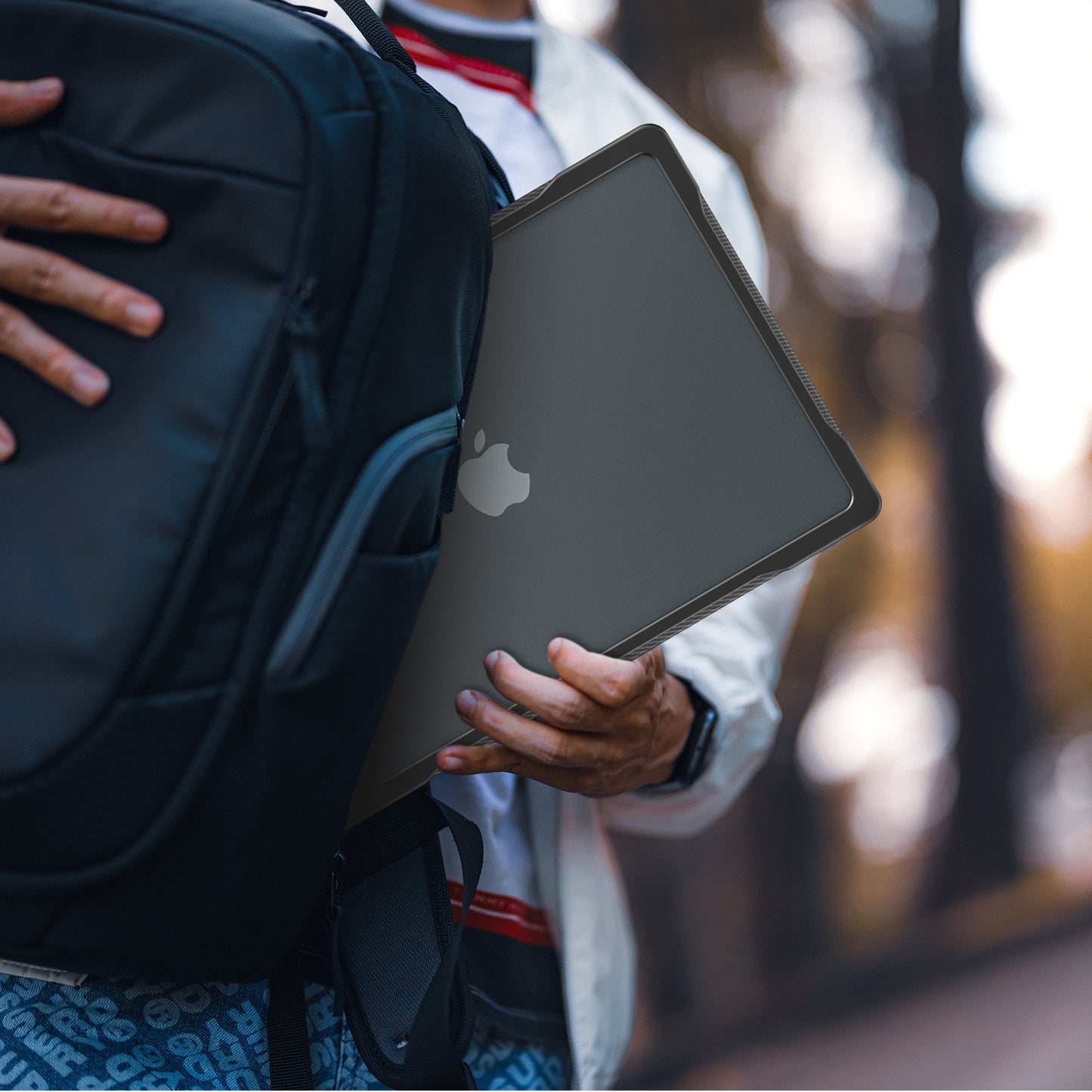 For MacBook Pro 14 inch (2021) A2442 / (2023) A2779 (M1 / M2) Sailor Series Laptop Case PC+TPU Notebook Protective Cover - Transparent Black