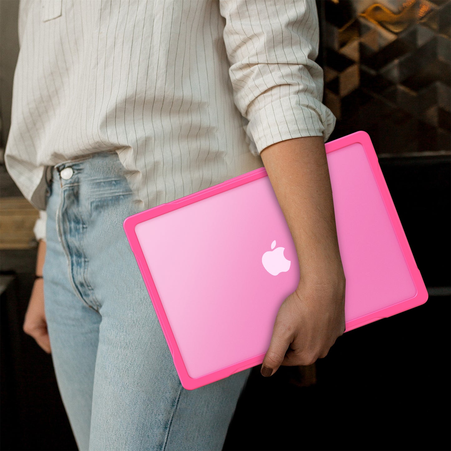 For MacBook Pro 14 inch (2021) A2442 / (2023) A2779 (M1 / M2) Sailor Series Laptop Case PC+TPU Notebook Protective Cover - Rose