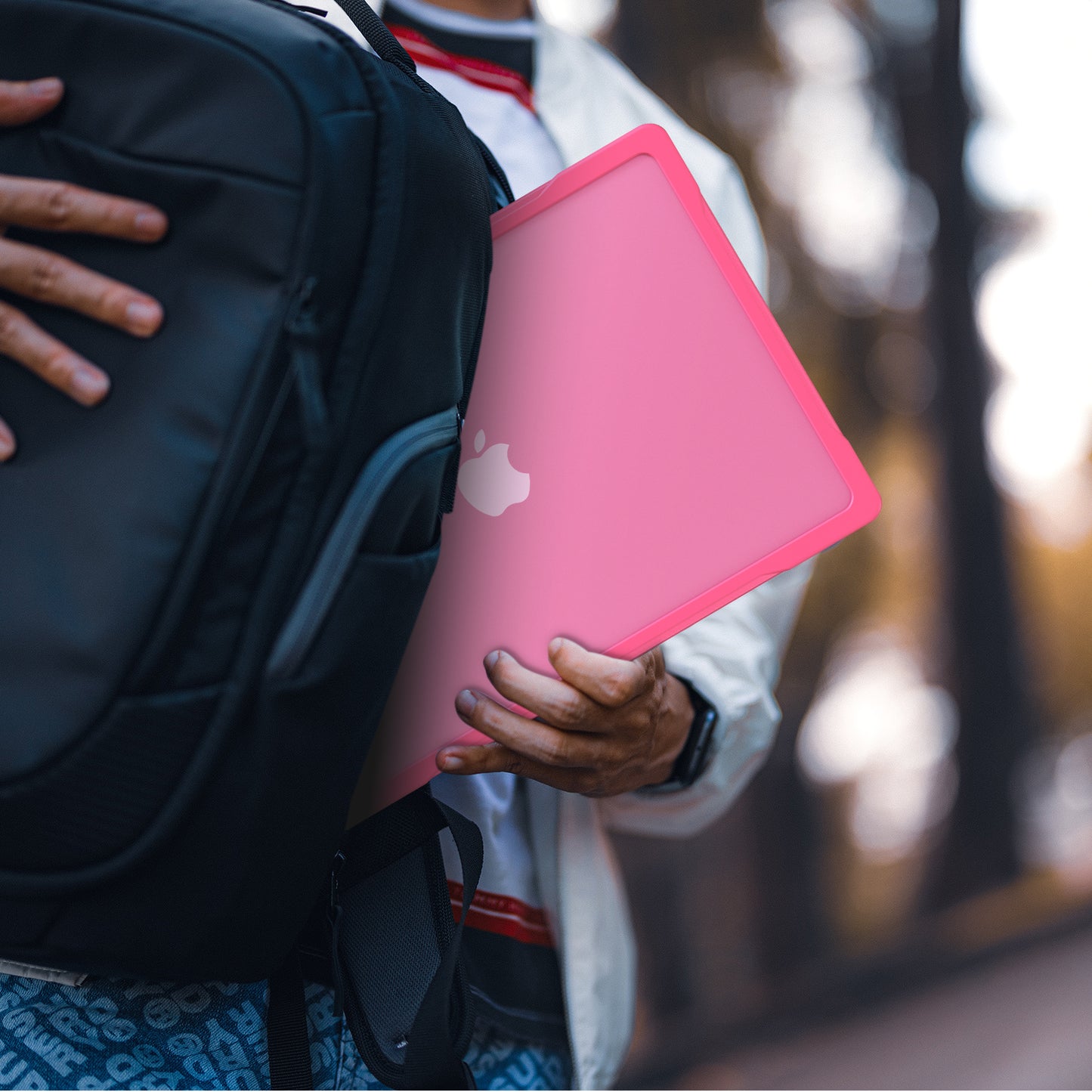 For MacBook Pro 14 inch (2021) A2442 / (2023) A2779 (M1 / M2) Sailor Series Laptop Case PC+TPU Notebook Protective Cover - Rose