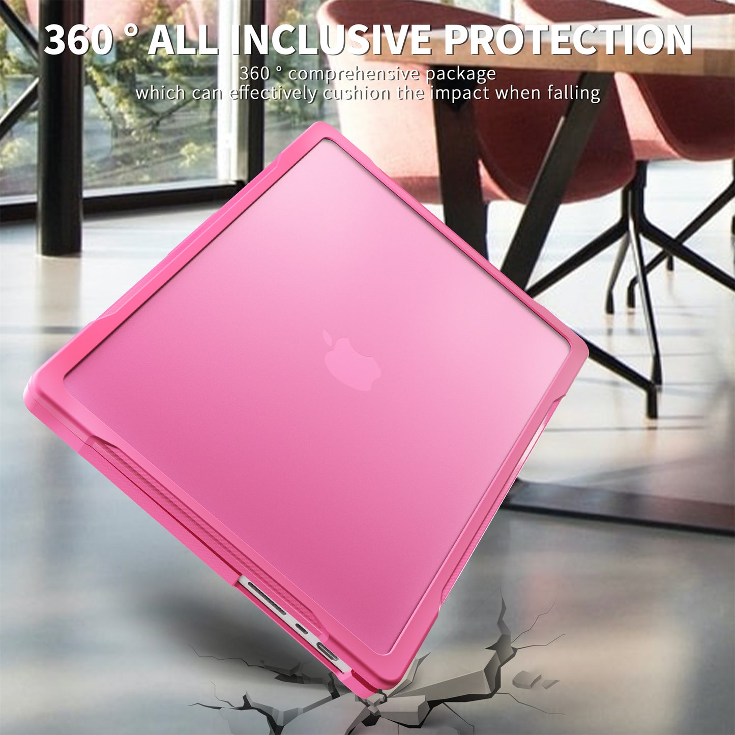 For MacBook Pro 14 inch (2021) A2442 / (2023) A2779 (M1 / M2) Sailor Series Laptop Case PC+TPU Notebook Protective Cover - Rose