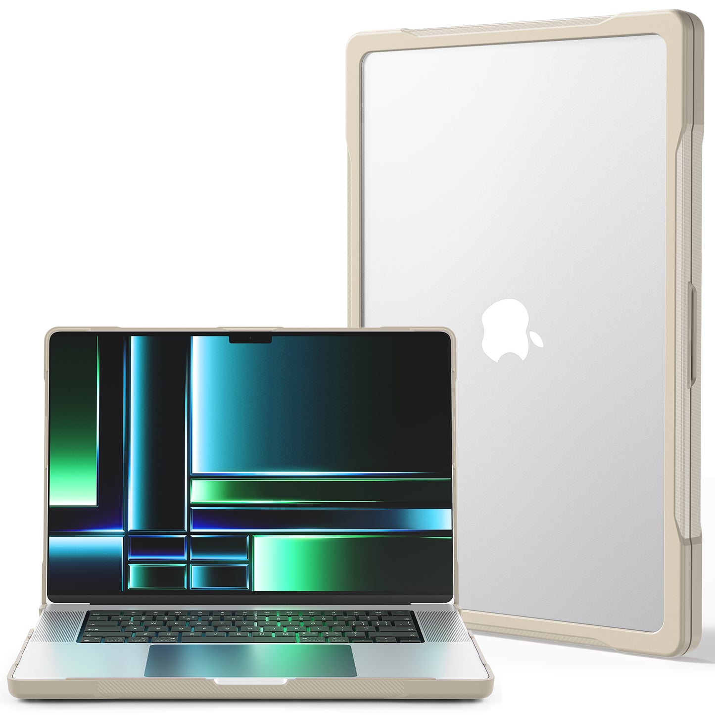 For MacBook Pro 14 inch (2021) A2442 / (2023) A2779 (M1 / M2) Sailor Series Laptop Case PC+TPU Notebook Protective Cover - Khaki