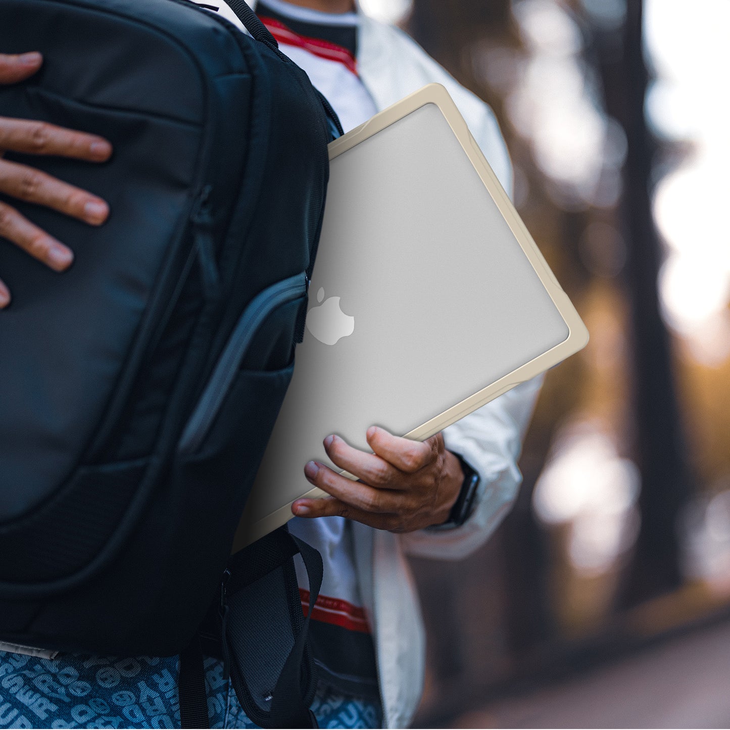 For MacBook Pro 14 inch (2021) A2442 / (2023) A2779 (M1 / M2) Sailor Series Laptop Case PC+TPU Notebook Protective Cover - Khaki